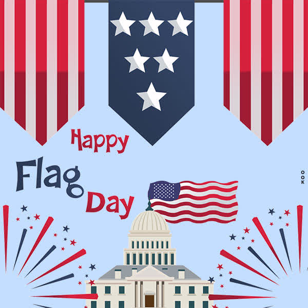 Postcard flag day