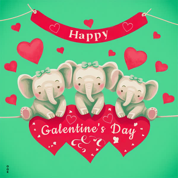 Postcard galentine's day