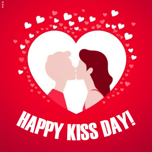 Postcard international kissing day