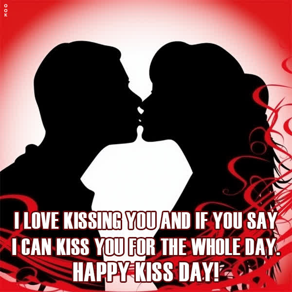 Postcard international kissing day