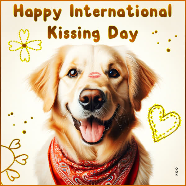 Postcard international kissing day