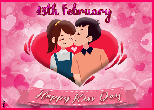 Postcard kiss day