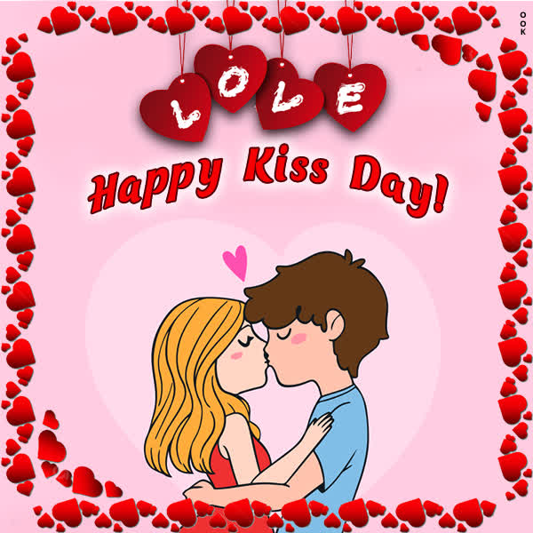 Postcard kiss day