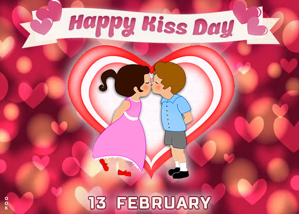 Postcard kiss day