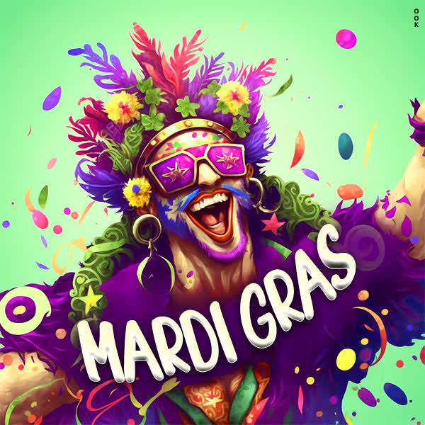 Postcard mardi gras