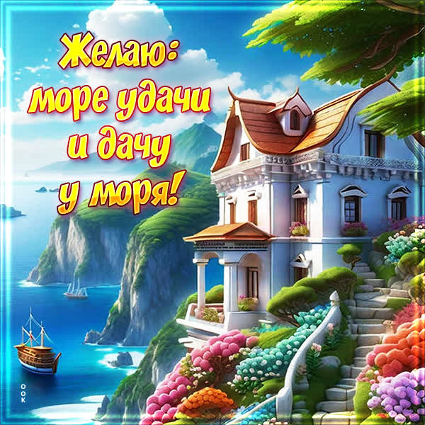 Picture шикарная открытка желаю: море удачи и дачу у моря