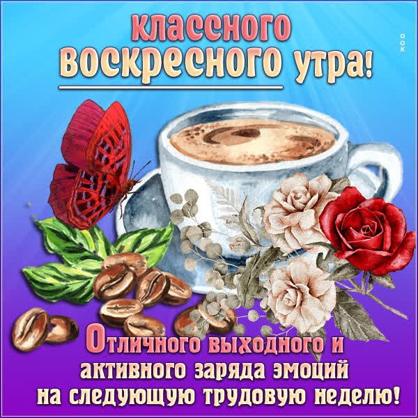 Postcard яркая картинка классного воскресного утра