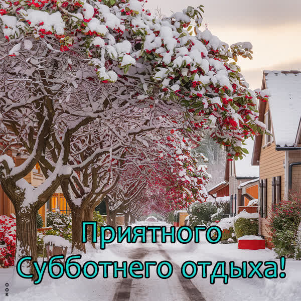 Postcard зимняя открытка с пожеланиями для субботнего отдыха