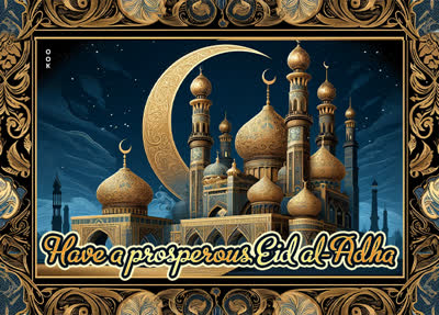 Postcard bakr id/eid ul-adha