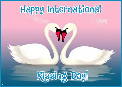 Postcard international kissing day