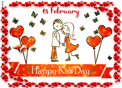 Postcard kiss day