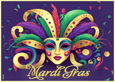 Postcard mardi gras