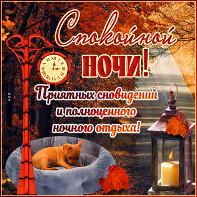 Picture прекрасная открытка спокойной ночи с осенью